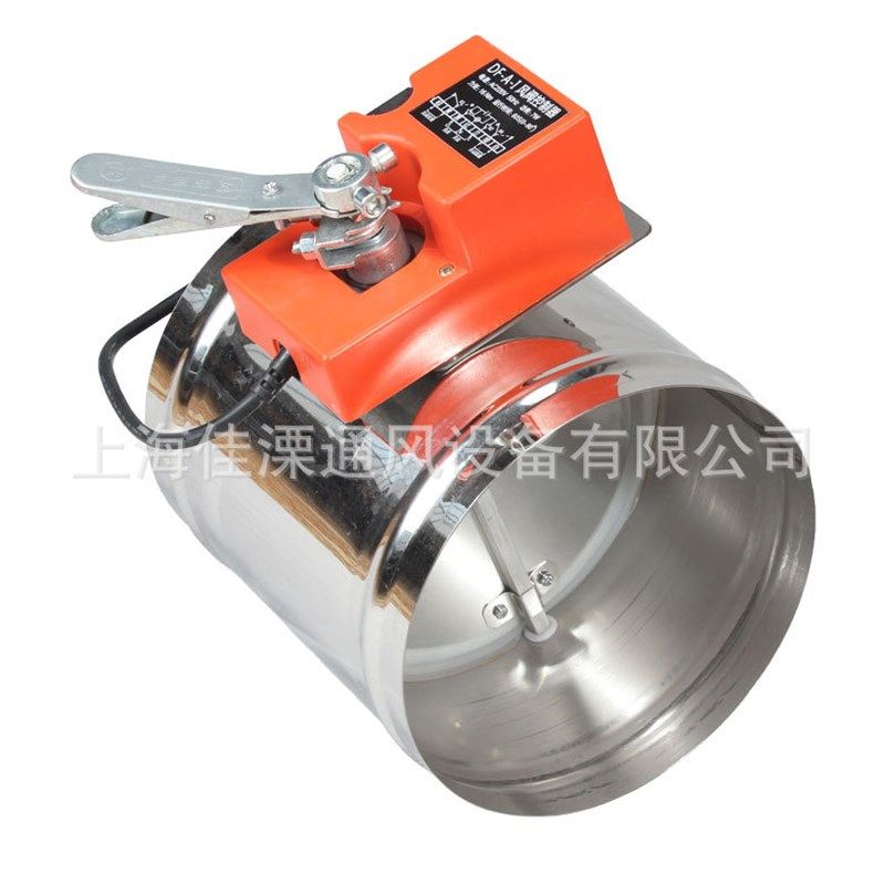 304不锈钢电动风阀 通风排风w管快装阀门圆形201手动调节风阀220V