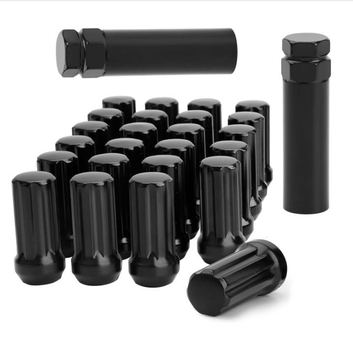 24+2七槽螺帽车轮螺母凸耳螺母M14*1.5高强度防盗螺母套筒工具