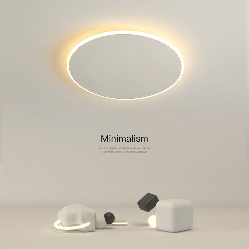现代简约超薄吸顶灯led圆形房间灯北欧温馨艺术餐厅灯主卧室灯具