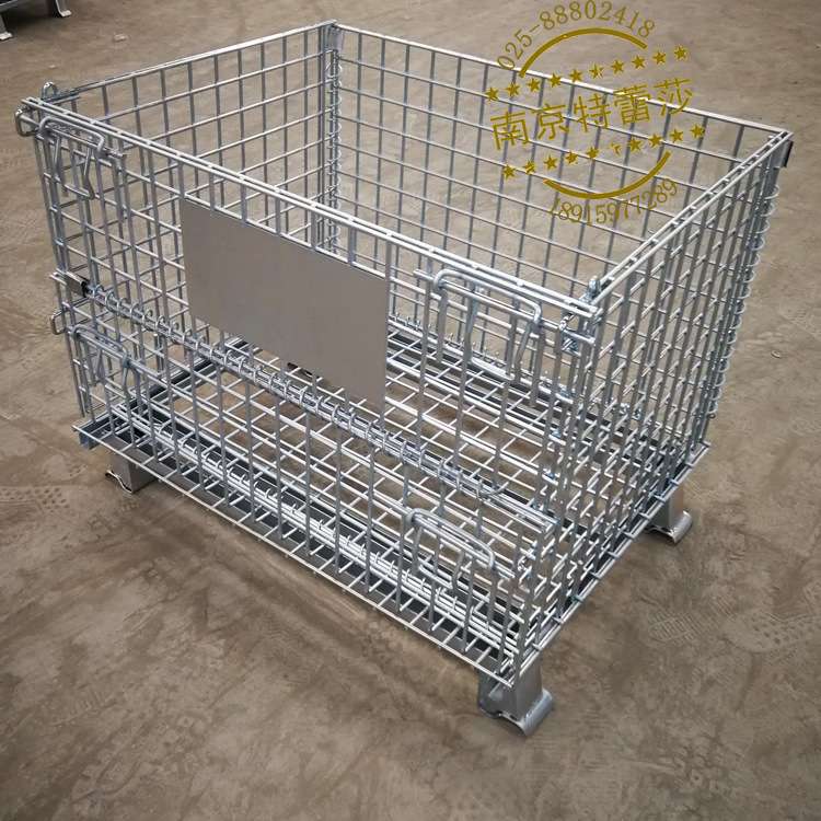 移动铁笼周转箱仓库重型金属推车 五金货架工具轮子脚轮仓储笼