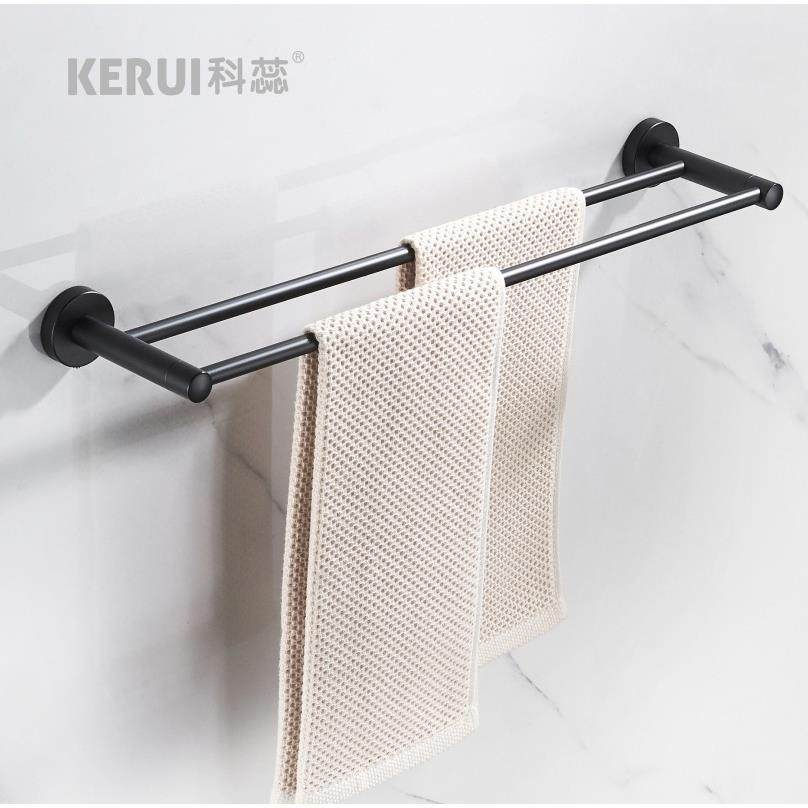 免打孔卫生间北欧简约创意单双杆304不锈钢毛巾挂杆架浴室挂架