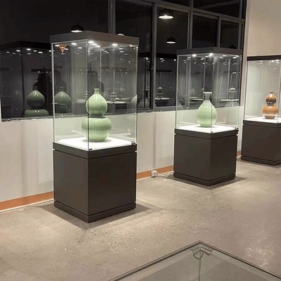 博物馆文物古董陈列玻璃展示柜字画收藏品展览柜珠宝玉器手办模型