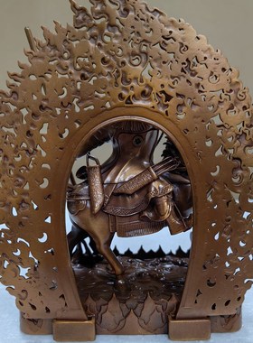 紫玛护法/紫马护k法/紫玛尔护法12cm红铜宁玛派梵天佛堂供奉摆件