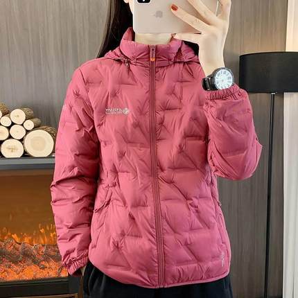 2023年新款轻薄羽绒服女立领白鸭绒秋冬季上衣小个子短款休闲外套