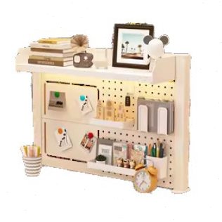 .桌面置物架公书桌多层书架铁艺桌上学生电脑桌上收纳洞洞板书架