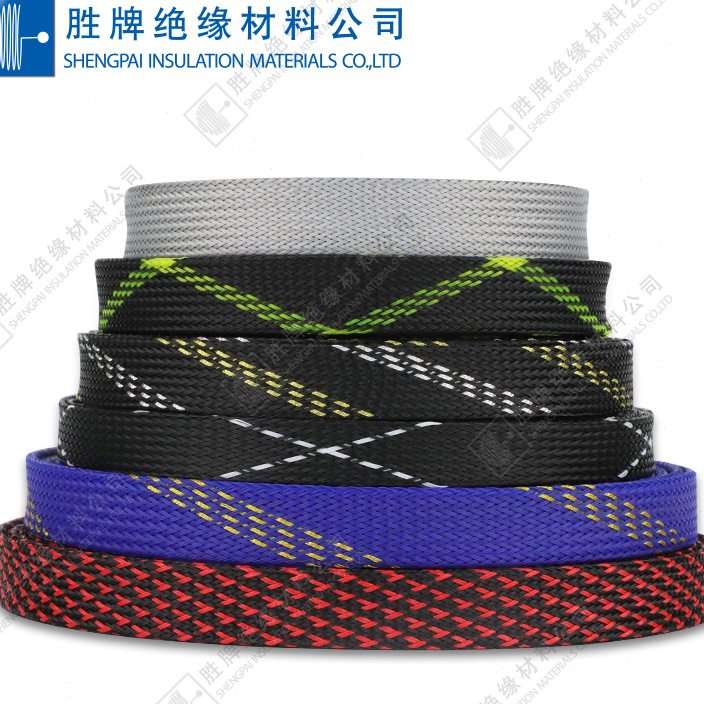 .尼龙编织网管PET加密黑色蛇皮管压扁2-100MM阻燃网管伸缩管套管