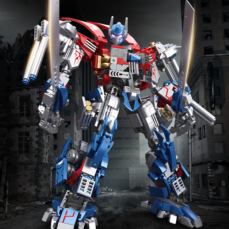 万高288038-40暗黑能量天灾擎天机甲汽车机器人多变拼装积木玩具