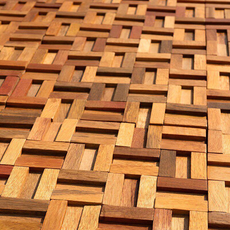三横三竖原实木马赛克老船木电视背景墙装修材料家装主材客厅阳台