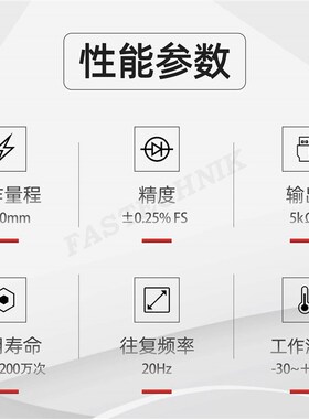 FASTECHNIK 拉线/拉绳位移传感器 编码器 FPS-1000-R5-P-F01M