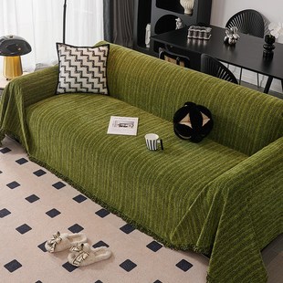 四季通用中古风猫抓布雪尼尔沙发布盖布耐脏防滑全包沙发巾子通用