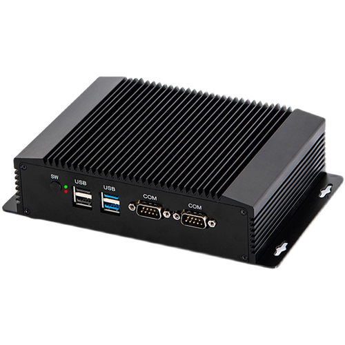 占美 4核J4125迷你工控机电脑小主机性能超J1900无风扇4K低功耗双串口双千兆网口嵌入式24小时运行HT590