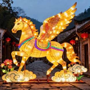 202庙马年大型节日花灯春节元宵会灯展灯会传385统遗非6彩灯造型