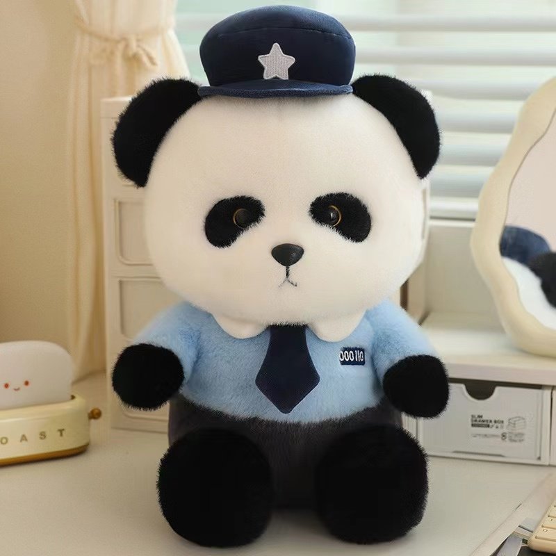 英国NextMede轻奢专柜玩偶熊猫警察玩偶可爱小熊玩偶安抚毛绒玩具