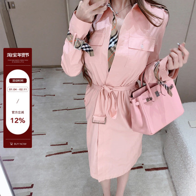 bewithRosey【Sassy girl】柜柜1w+定染粉色加绒风衣大衣外套