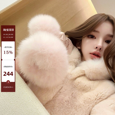 bewithRosey【狐绒夭夭】显贵真狐狸毛羊皮百搭手套