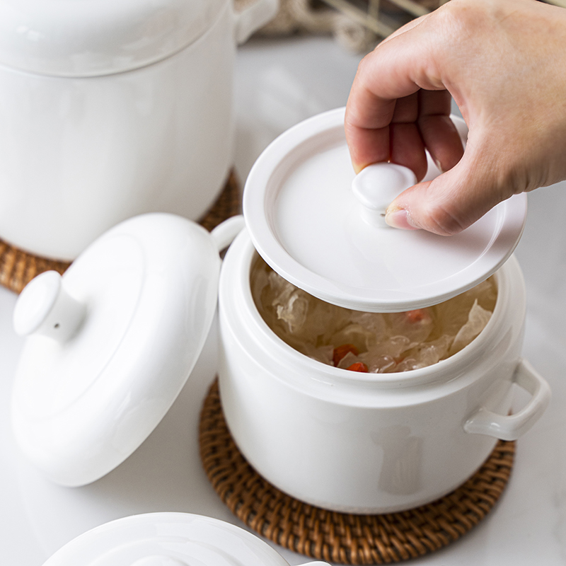 燕窝鸡蛋羹炖盅内胆煲汤s盅双盖隔水炖陶瓷家用带盖一人食宝蒸蛋