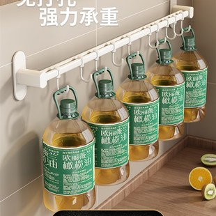 白色厨房挂钩架免打孔锅铲置物架壁挂勺子铲子挂杆挂架Y子收纳刀