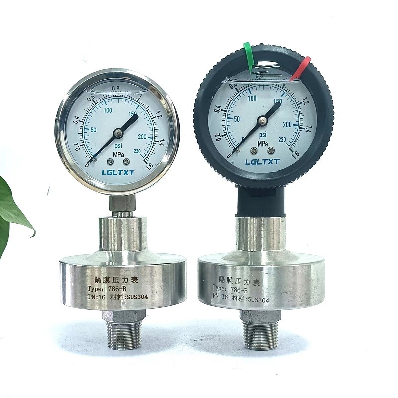 隔膜压力表Y60 DN15外丝不锈钢款304/316 耐震膜片压力表 油压表