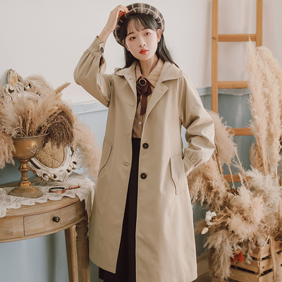 冬季外套女小个子加绒加厚中长版赫本风英伦风衣大衣2023新款森系