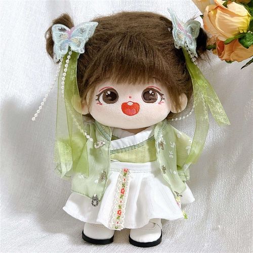 现货20cm娃衣古装旗袍连衣裙发夹20厘米套装玩偶公仔棉花娃娃衣服