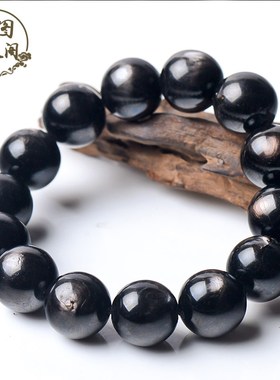 天然金运石手链带金眼效应水晶男女款古埃及原矿银线石手串超个性