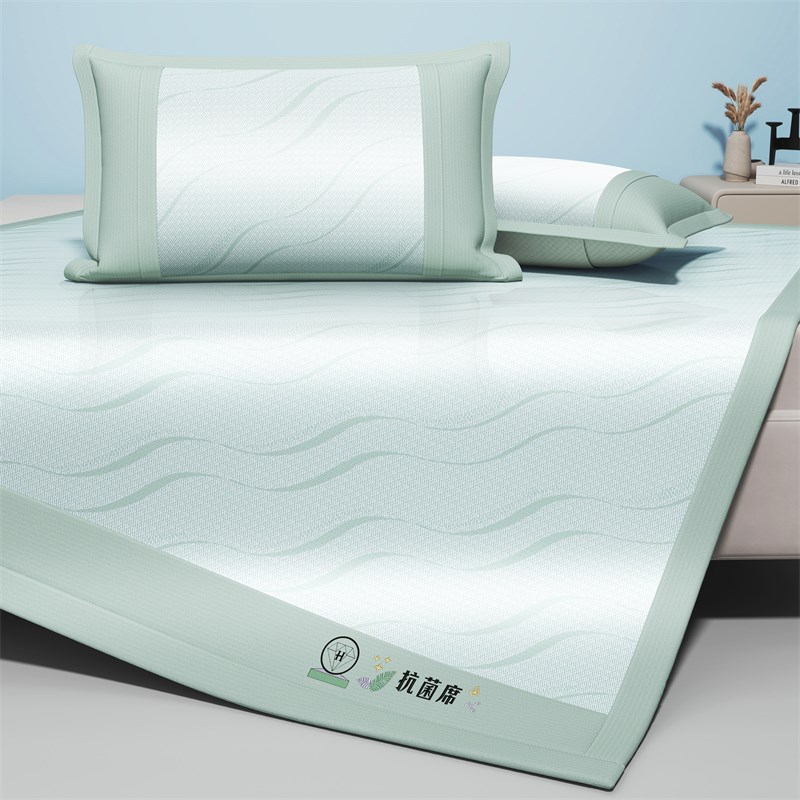 A类抗菌冰丝凉席三件套夏季可机洗床单床笠空调席床罩席子软席子