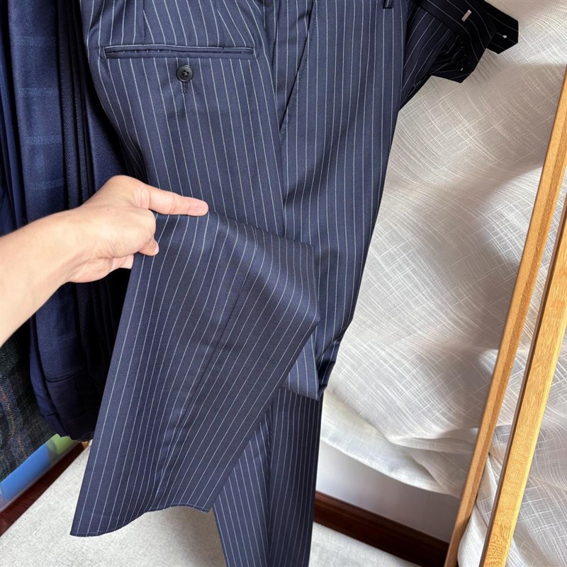 100%精纺纯羊毛 1900+ 重磅 男士垂感修身商务休闲西装裤休闲裤子