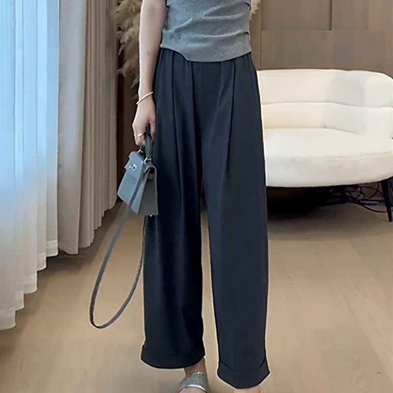 大码女裤宽松高腰直筒休闲裤夏季薄款胖妹妹mm梨形身材显瘦阔腿裤