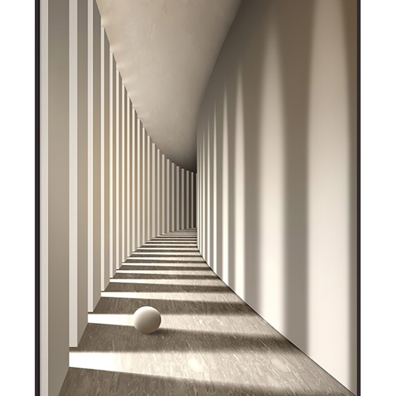 客厅玄关装饰画竖版落地壁画空间延伸感抽象创意走廊过道入户挂画