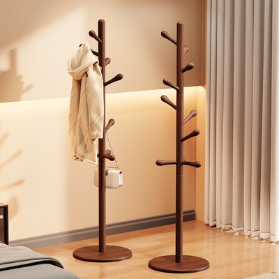 实木衣帽架落地挂衣架卧室家用多功能挂衣服收纳架结实耐用置衣架