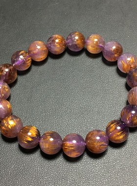 天然紫钛 激光23水晶手串 手链 单圈 男女款 饰品一物一图 礼物