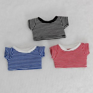 20CM娃衣10CM现货T恤短裤 条纹15厘米棉花娃娃玩偶衣服可爱无属性