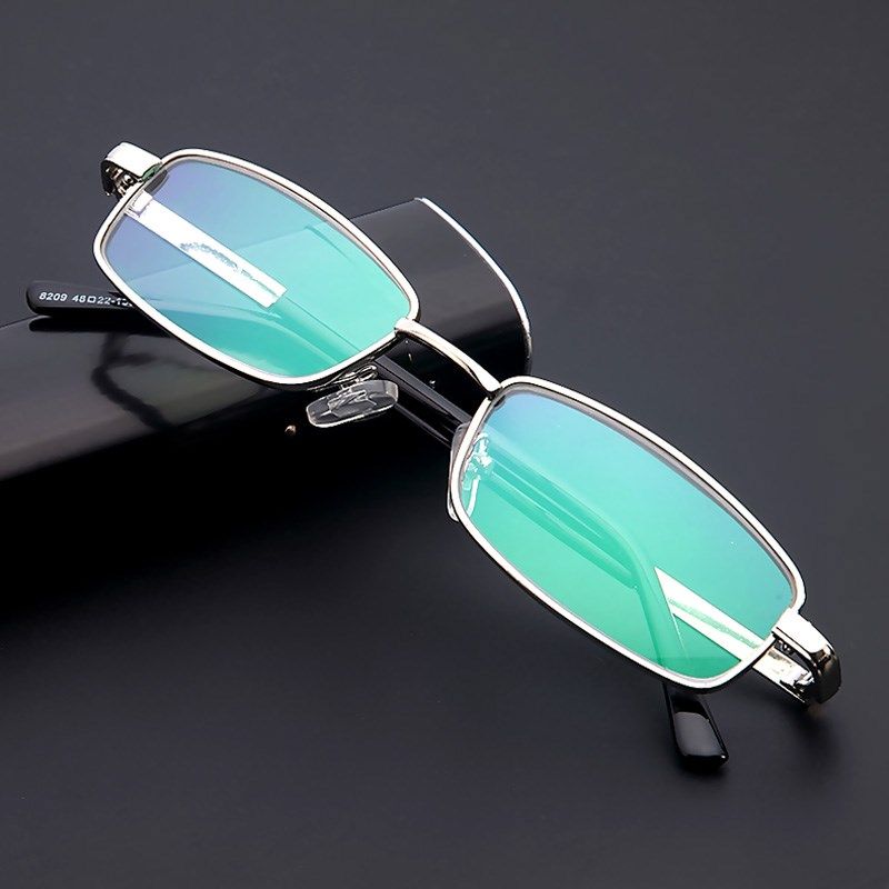 高清水晶老花镜男款超轻便携笔筒式中老年老光眼镜女光学玻璃镜片