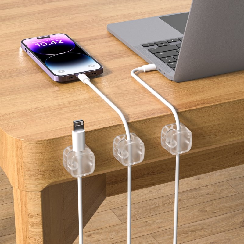 磁吸桌面理线器数据线固定卡扣支架夹手机充电线挂钩集线收纳神器