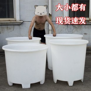 食品级加厚牛筋塑料圆桶户外周转叉车F桶化工搅拌敞口大水桶铲车