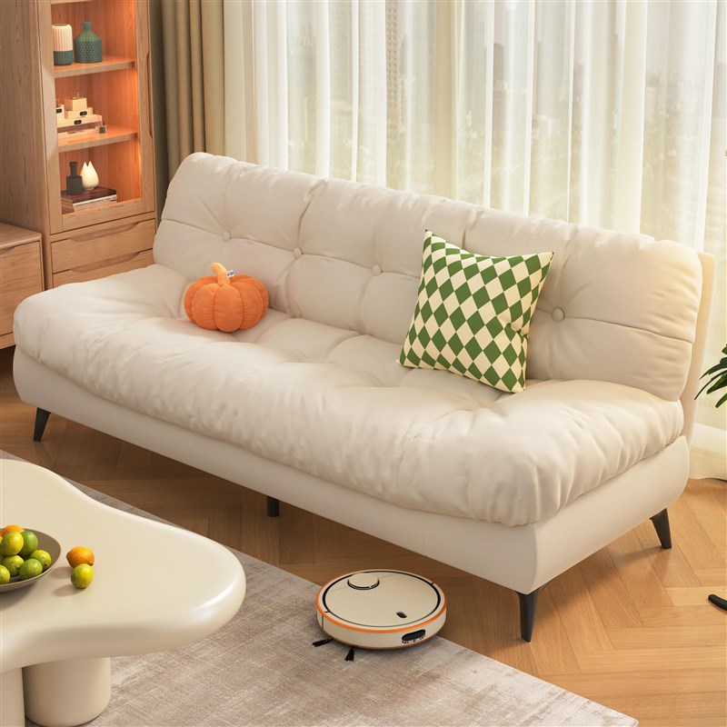 奶油风云朵沙发小户型客厅2025新款直排布艺小沙发床折叠两用公寓