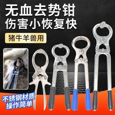 猪牛羊用去势钳不锈钢无血煽羊阉割夹蛋钳子兽用去势器结扎工具