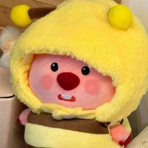 (仅售娃衣)20cm小海狸loopy露比猪公仔娃衣粉鼻涕猪帽子动物头套