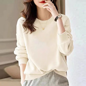 山东即墨100%纯棉卫衣女秋冬小个子高级感加绒加厚内搭上衣外套潮