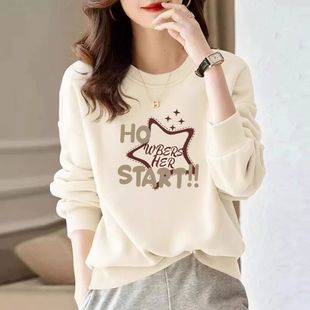 大牌即墨上新纯棉卫衣女秋冬小个子内搭加绒上衣休闲宽松爆款 外套