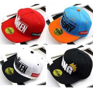 街舞breaking帽子棒球帽儿童平沿帽女男童嘻哈帽鸭舌遮阳帽潮流