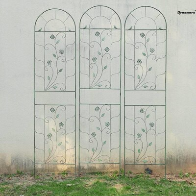 美式做旧铁线莲爬藤花架铁艺网格屏风蔷薇支O架欧式户外庭院厂家