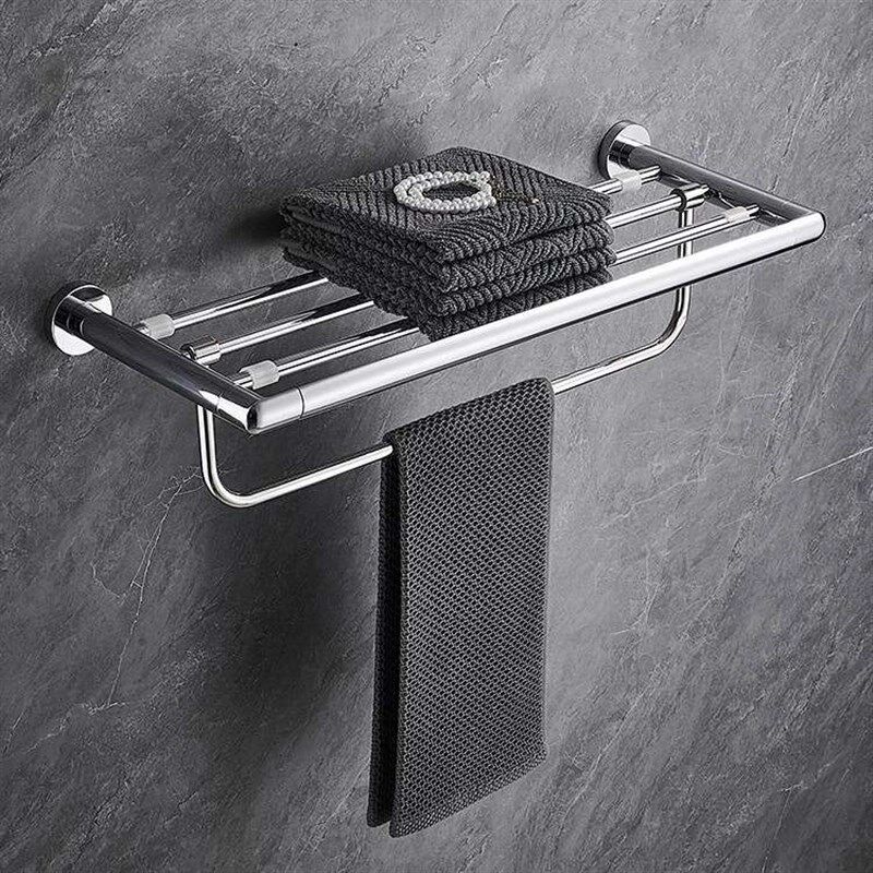 卫生间浴巾架可活动挂杆壁挂式浴室F毛巾置物架墙上卫浴挂件套装