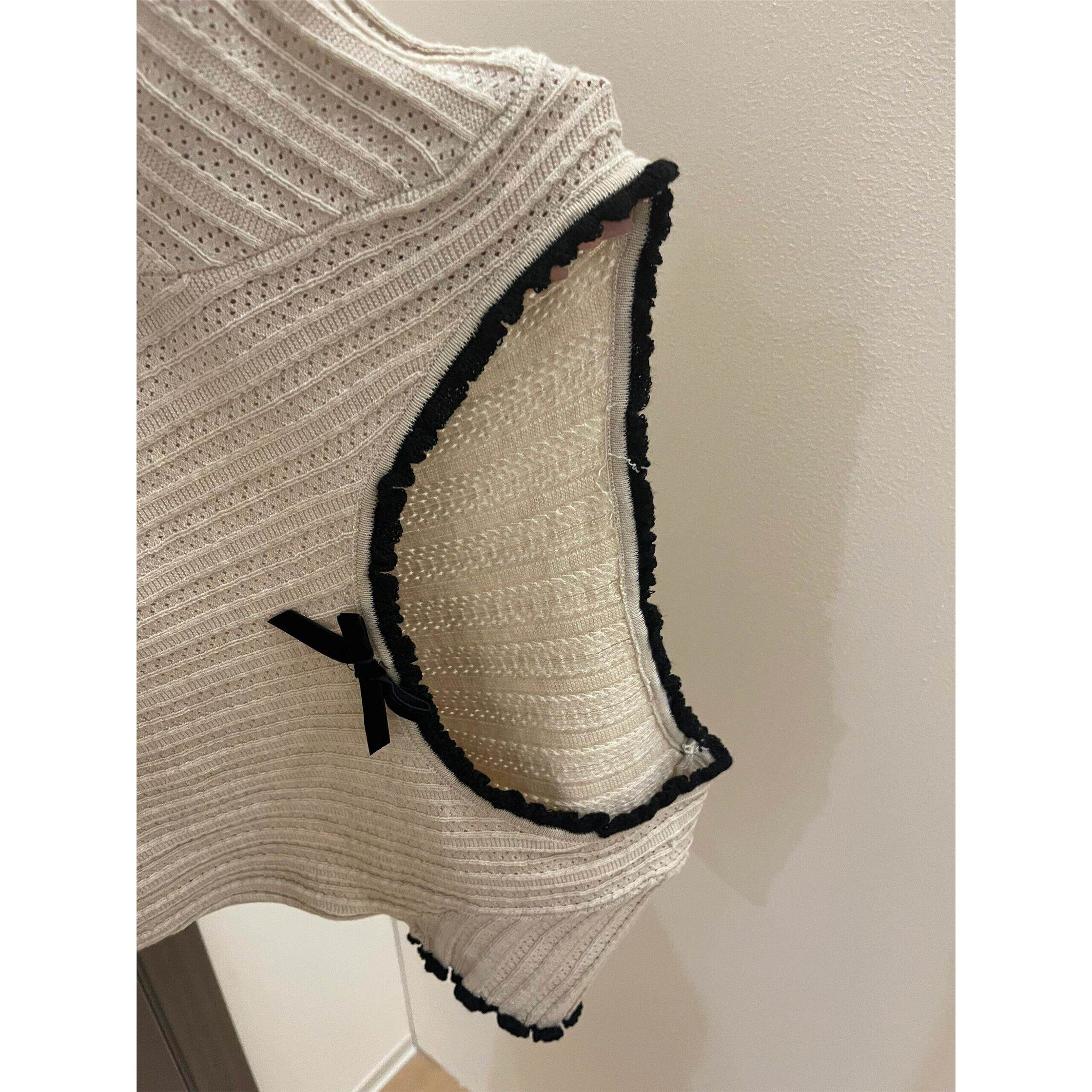 美式正肩撞色花边蝴蝶结冰丝针织短袖T恤女夏季紧身辣妹短款上衣