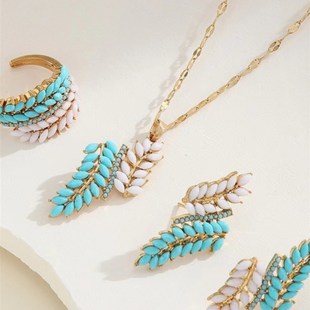 最容易匹配的珠宝套装项链戒指镶嵌耳环可访问的豪华简单的小耳环