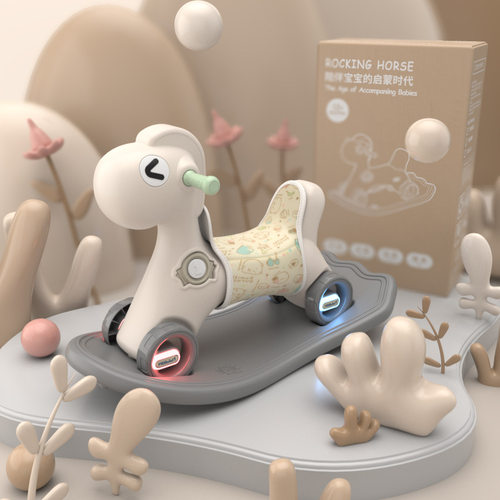 儿童摇摇木马音乐两用宝宝婴儿精致二合一玩具滑行周岁礼物溜溜车