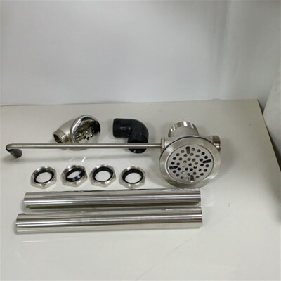 蒙坤商用星盆带开关水槽下水器铜芯不锈钢星S盘曲棍去水装置器