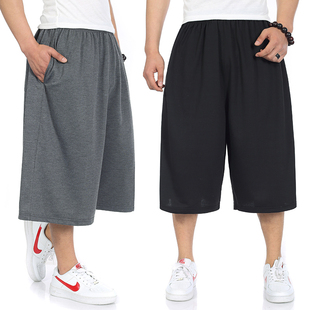 男中裤 加肥加大休闲裤 夏季 宽松运动短裤 子 特大号胖子七分裤 超大码