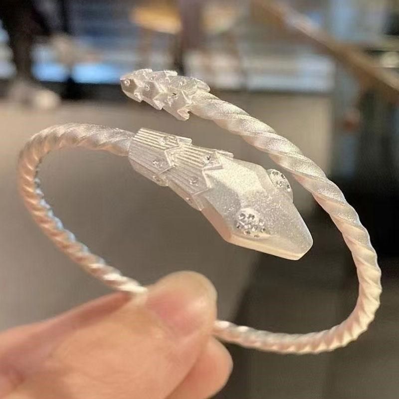 灵蛇银手镯999纯银女开口麻花个性年轻款小众设计高级感银镯子男,饰品/流行首饰/时尚饰品新,银饰手镯,淘宝优惠券,粉丝福利购,淘宝优惠卷