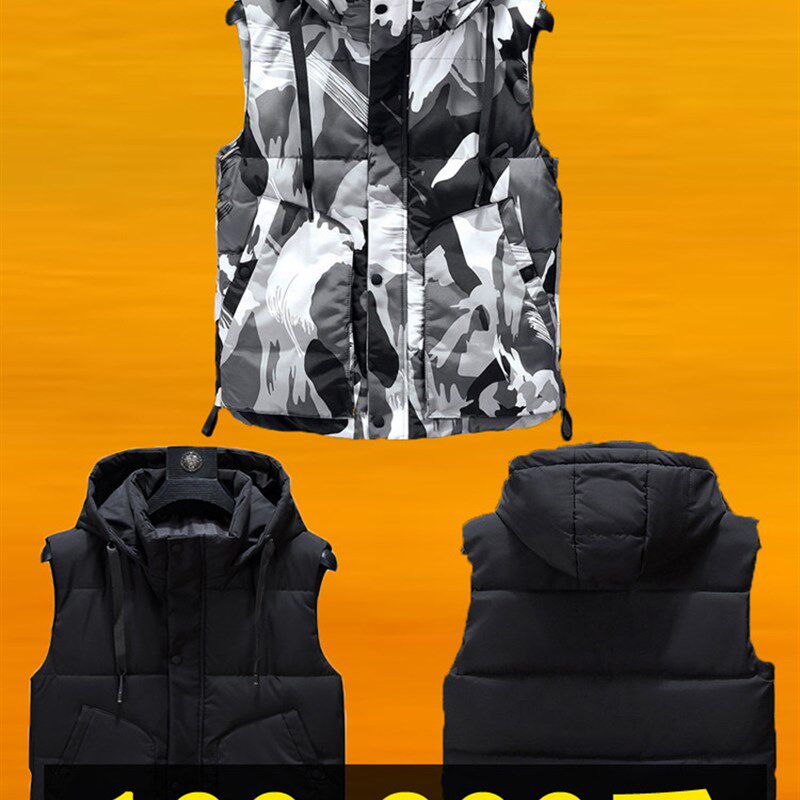 秋冬季羽绒棉马甲男士坎肩背心加肥加大码潮胖子宽松无袖马夹外套